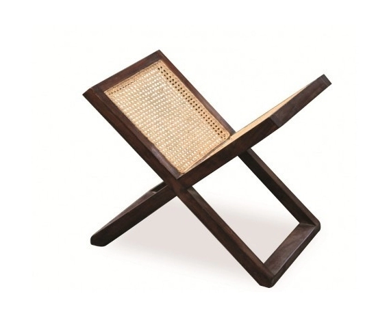 Wicker and Teak Magazine Rack