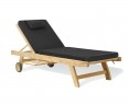 Teak Sun Lounger Fixed Leg with FREE Cushion