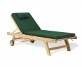 Reclining Sun Lounger with cushion, Teak