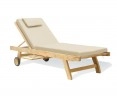 Teak Sun Lounger Fixed Leg with FREE Cushion