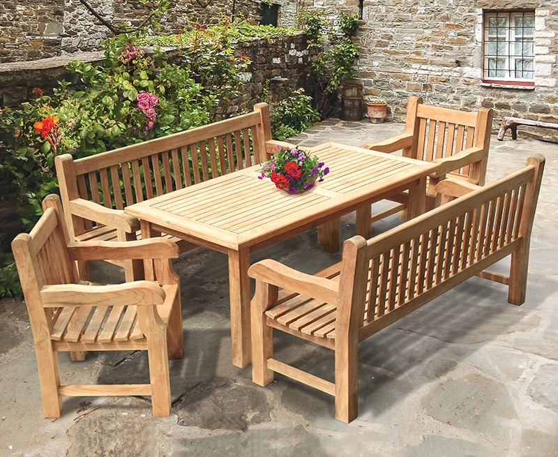 outdoor patio 48"/120cm Teak Bench perfect for your dining table garden 