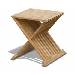 Chelsea Teak Garden Footstool / Side Table