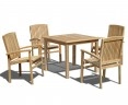 Sandringham 4 Seater Garden Table and Stackable Chairs Set