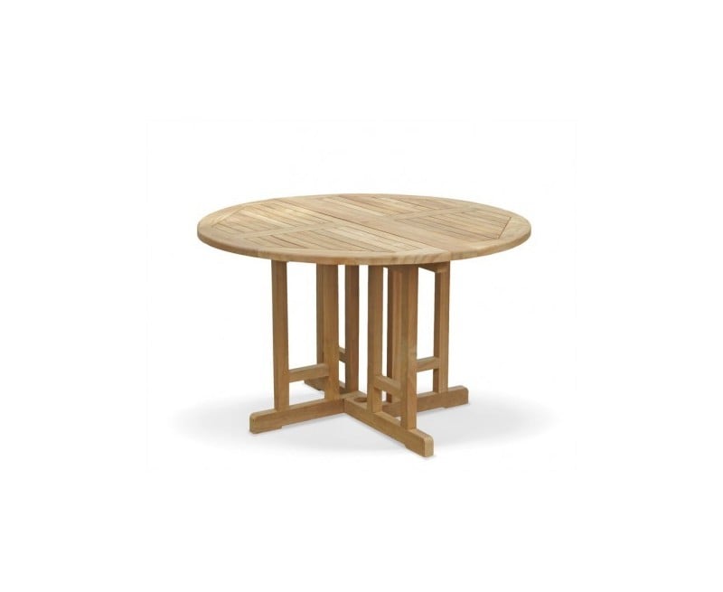 Berrington Round Gateleg Table & Bali Chairs, Teak Outdoor Dining Set