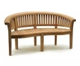 Deluxe Teak Banana Bench, Coffee Table & Armchairs, Furniture Set