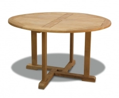 Canfield Teak Circular Wooden Table – 1.3m
