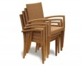 Canfield Round 1.3m Teak Table & St. Tropez Rattan Stacking Chairs