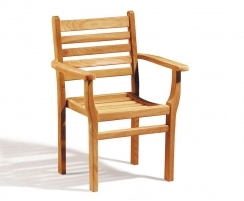 Yale Teak Outdoor Stacking Armchair, Stackable Chair