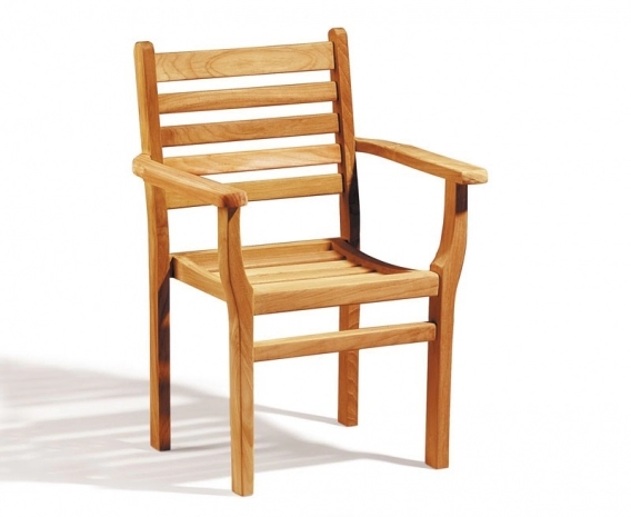 Yale Teak Outdoor Stacking Armchair, Stackable Chair