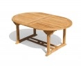 Brompton Teak Oval Extending Outdoor Table, closed position