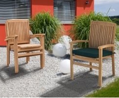 Bali Wooden Stacking Chairs with cushion