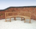 Canfield Round 1.2m Table & Henley Curved Bench, Teak Dining Set