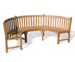 Canfield Round 1.2m Table & Henley Curved Bench, Teak Dining Set