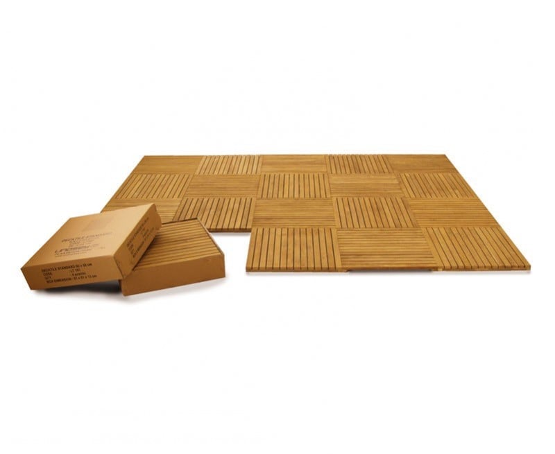 Set of 4 Teak Decking Tiles – Standard