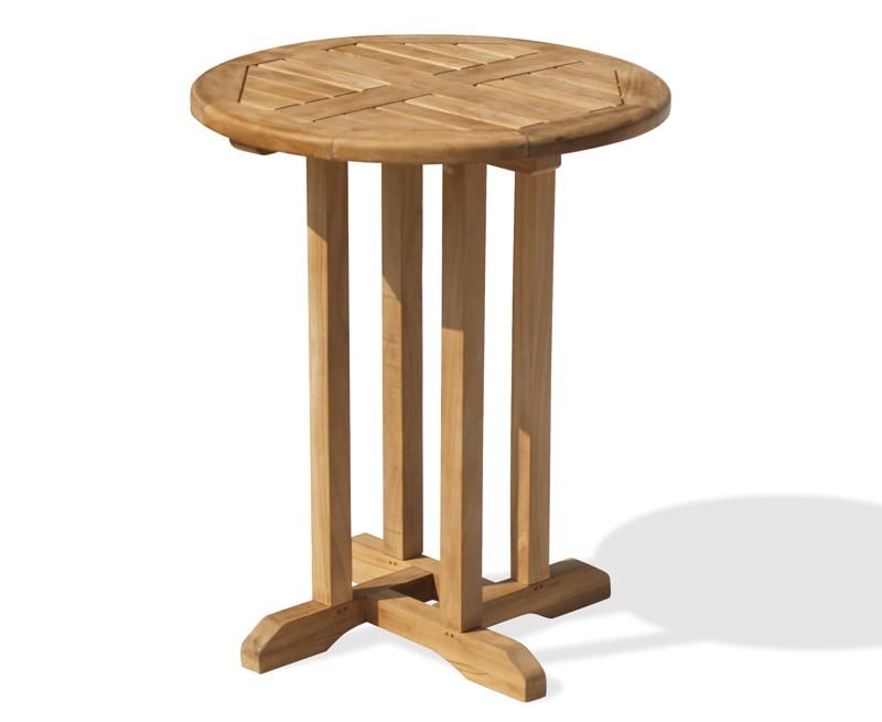 Canfield Teak Small Round Wooden Table, Small Round Wooden Garden Table