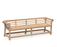 Teak Lutyens-Style Garden Bench, Low Back – 2.25m
