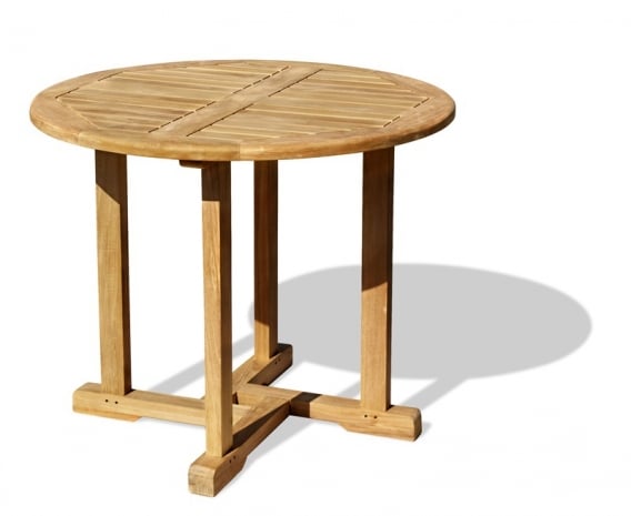 Canfield Teak Small Round Garden Table, Small Round Wooden Garden Table And Chairs