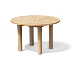Titan Teak Round Outdoor Table, square leg – 1.2m