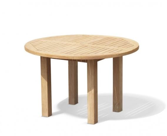 Titan Teak Round Outdoor Table, square leg – 1.2m