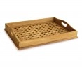 Teak Serving Tray, crossed slats