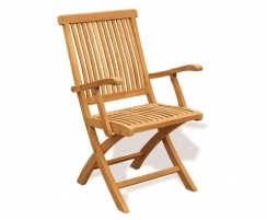 Brompton Foldable Garden Armchair, Teak wood