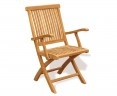 Brompton Foldable Garden Armchair, Teak wood