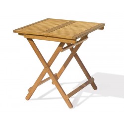 Rimini Folding Garden Table, Square, Teak – 0.7m
