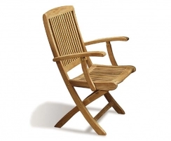 Rimini Wooden Garden Chair with arms, Teak Folding Chair