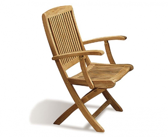 Rimini Wooden Garden Chair with arms, Teak Folding Chair