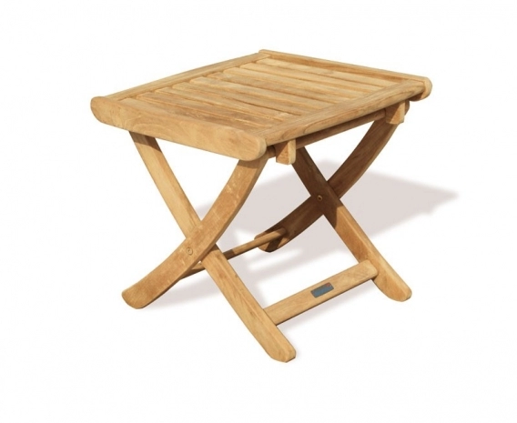 Cheltenham Adjustable Footstool, Teak Side Table