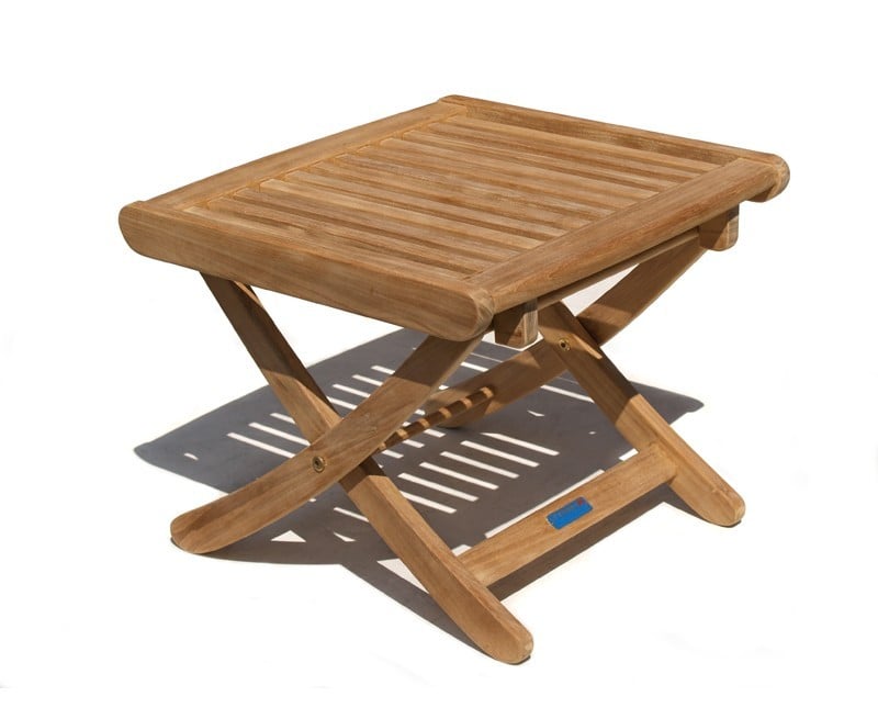 Bali Teak Folding Footstool / Side Table