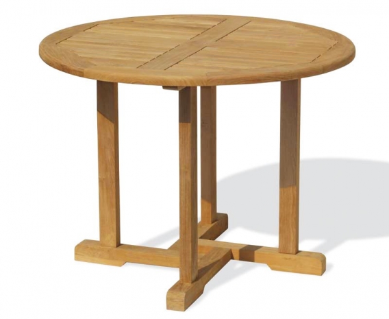 Canfield Teak Round Patio Table 1 1m, Round Patio Tables Uk
