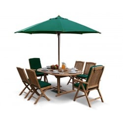 Brompton Extending 1.2 - 1.8m Table & 6 Bali Chairs