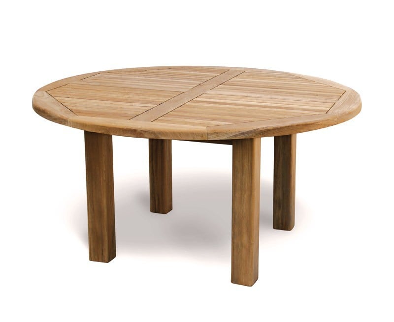Titan 5ft Solid Wood Round Outdoor, Round Wood Outdoor Table And Chairs