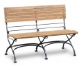 Folding Bistro Bench, Teak, Raven Black – 1.2m