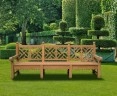 lattice back chinoiserie bench