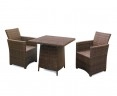 Eclipse Rattan Patio Dining Set with Square 0.8m Table & 2 Armchairs