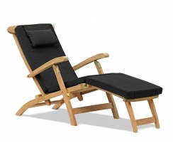 Halo Teak Steamer Chair, Brass fittings & Cushion