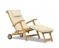 Halo Teak Steamer Chair with wheels and cushion