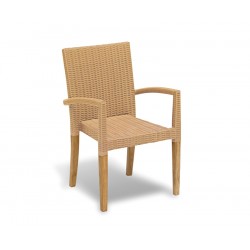 teak and rattan chair