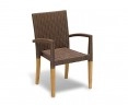 St. Tropez All-Weather Rattan and Teak Stacking Chair