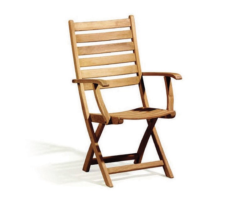 Suffolk Teak Folding HighBack Garden Chair, Wooden Outdoor Chair