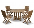 Berrington Round Gateleg 1.2m Table with 4 Rimini Armchairs