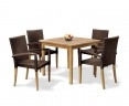 Sandringham Square Garden Table and 4 St. Tropez Stacking Chairs Set