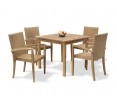 Sandringham Square 0.9m Table & 4 St. Tropez Stacking Chairs Set