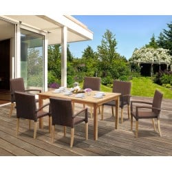 Sandringham Rectangular 1.5m Table &amp; 6 St. Tropez Stacking Chairs