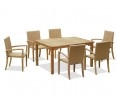 Sandringham Rectangular 1.5m Table & 6 St. Tropez Stacking Chairs