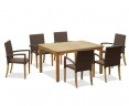 Sandringham Rectangular 1.5m Table & 6 St. Tropez Stacking Chairs