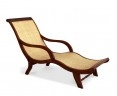 Capri Chaise Lounge, Reclaimed teak and natural rattan