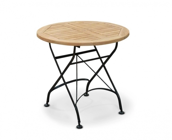 Round Outdoor Bistro Table, Black – 0.8m